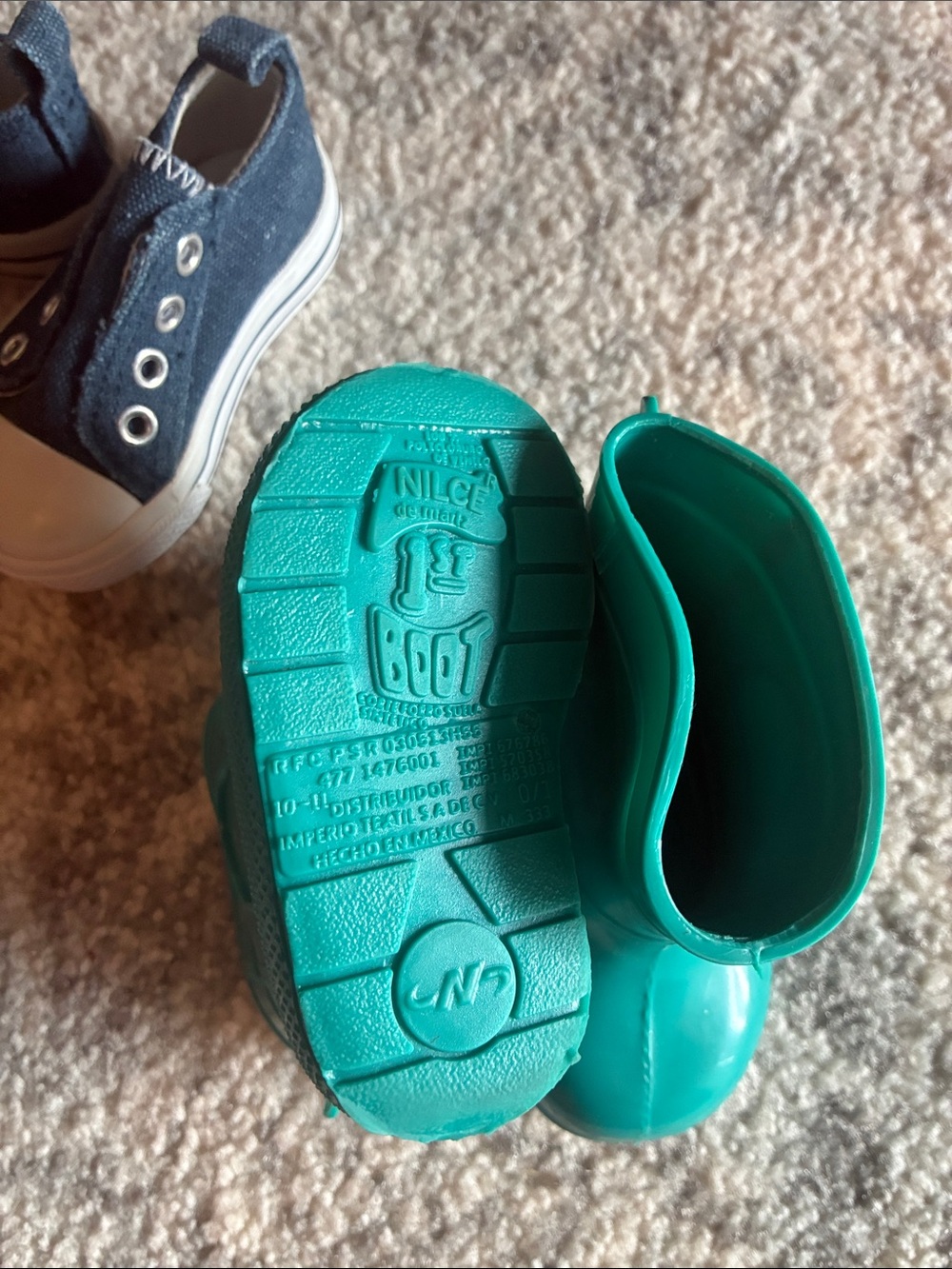 Koala Kids Teal Rain Boots with Navy Slip-On Sneakers Set - Picture 5 of 5